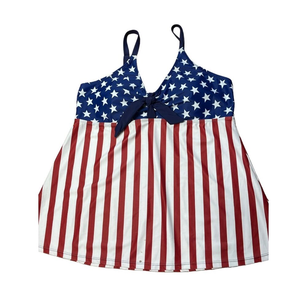 Patriotic Stars & Stripes Swim Coverup - Red, White & Blue